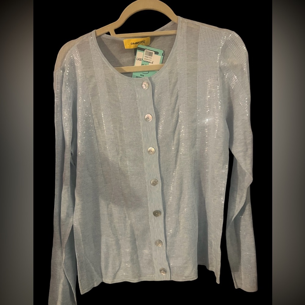 St. John sport, sheer sequin cardigan